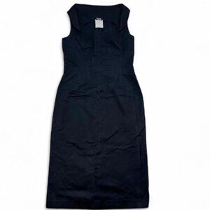 Dolce & Gabbana Black Midi Long Corset Detail Dress Size 42